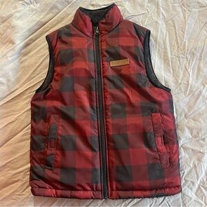 Reversible Checkered & Plush Vest